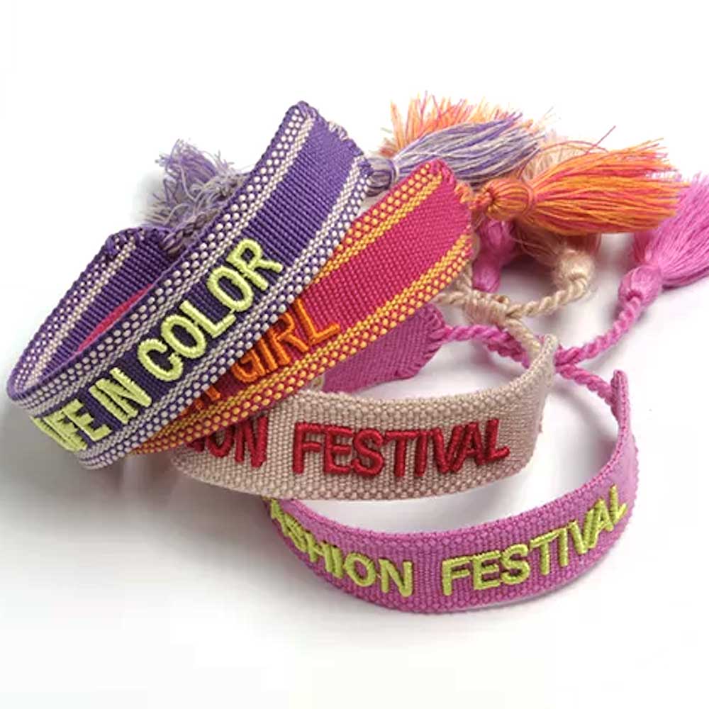 Woven Letters Embroidery Tassel Bracelet  thumb 175