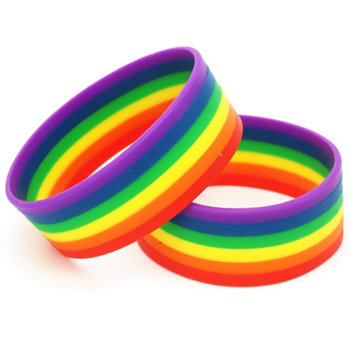 1 inch Rainbow Silicone Wristbands  thumb 228