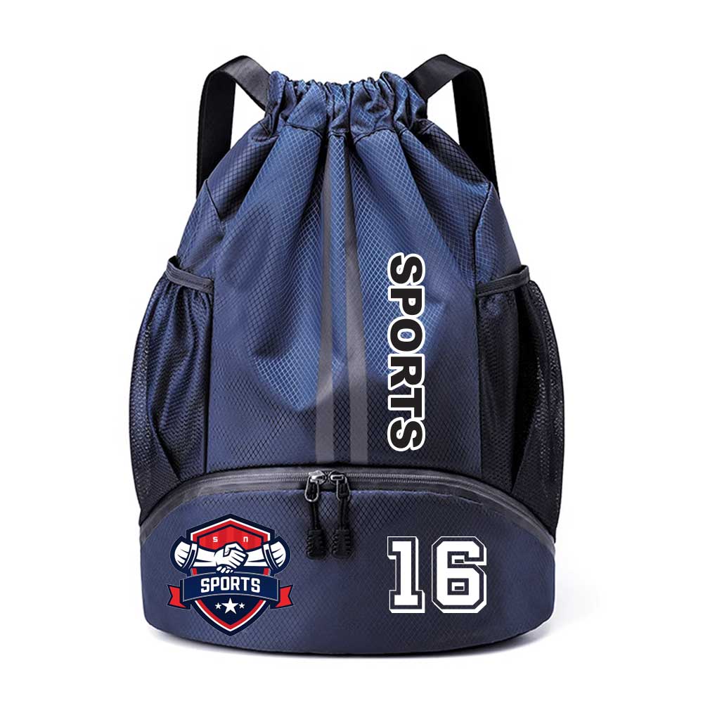 Sports Drawstring Backpack with wet separation pocket page