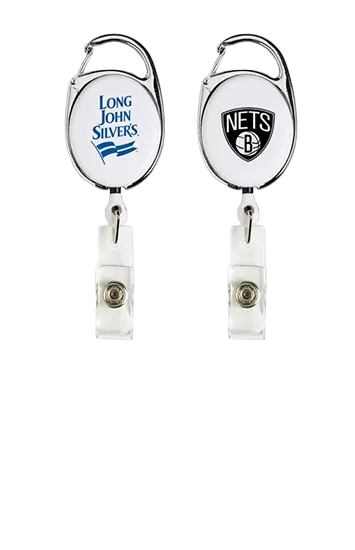 Carabiner Oval Badge Reel - Solid Color
